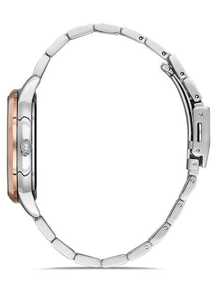 Bigotti Two-Tone Women's Watch, White Dial, Leather Strap | BG.1.10252-4