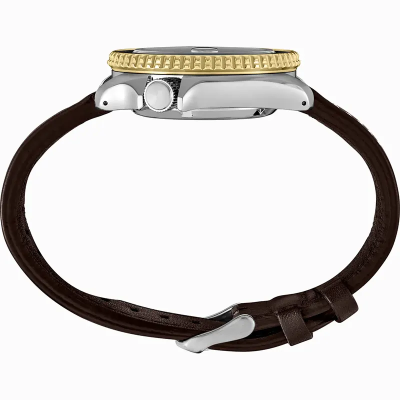 Seiko Automatic Black Dial Brown leather Strap GMT Men's Watch | SSK036K1