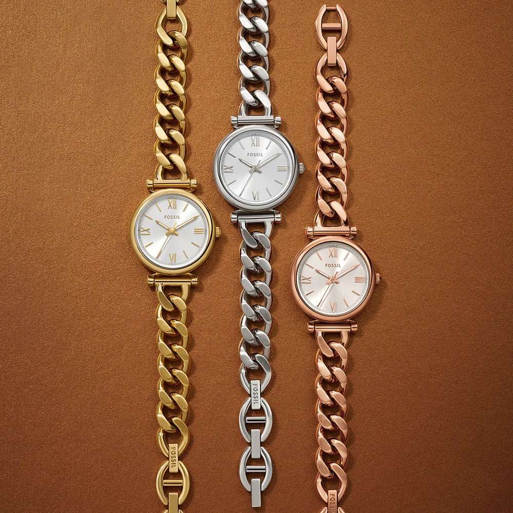 Fossil Carlie Three-Hand Gold-Tone Stainless Steel Woman's Watch | ES5329