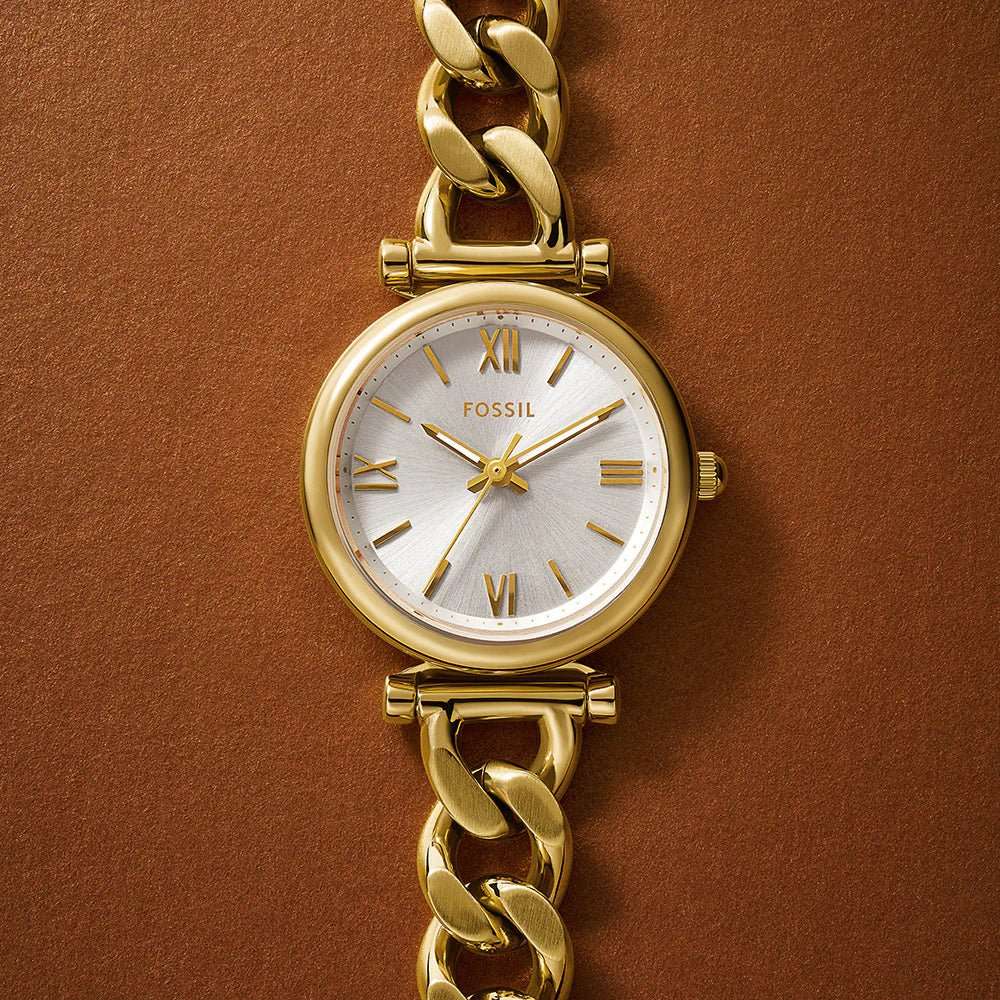 Fossil Carlie Three-Hand Gold-Tone Stainless Steel Woman's Watch | ES5329