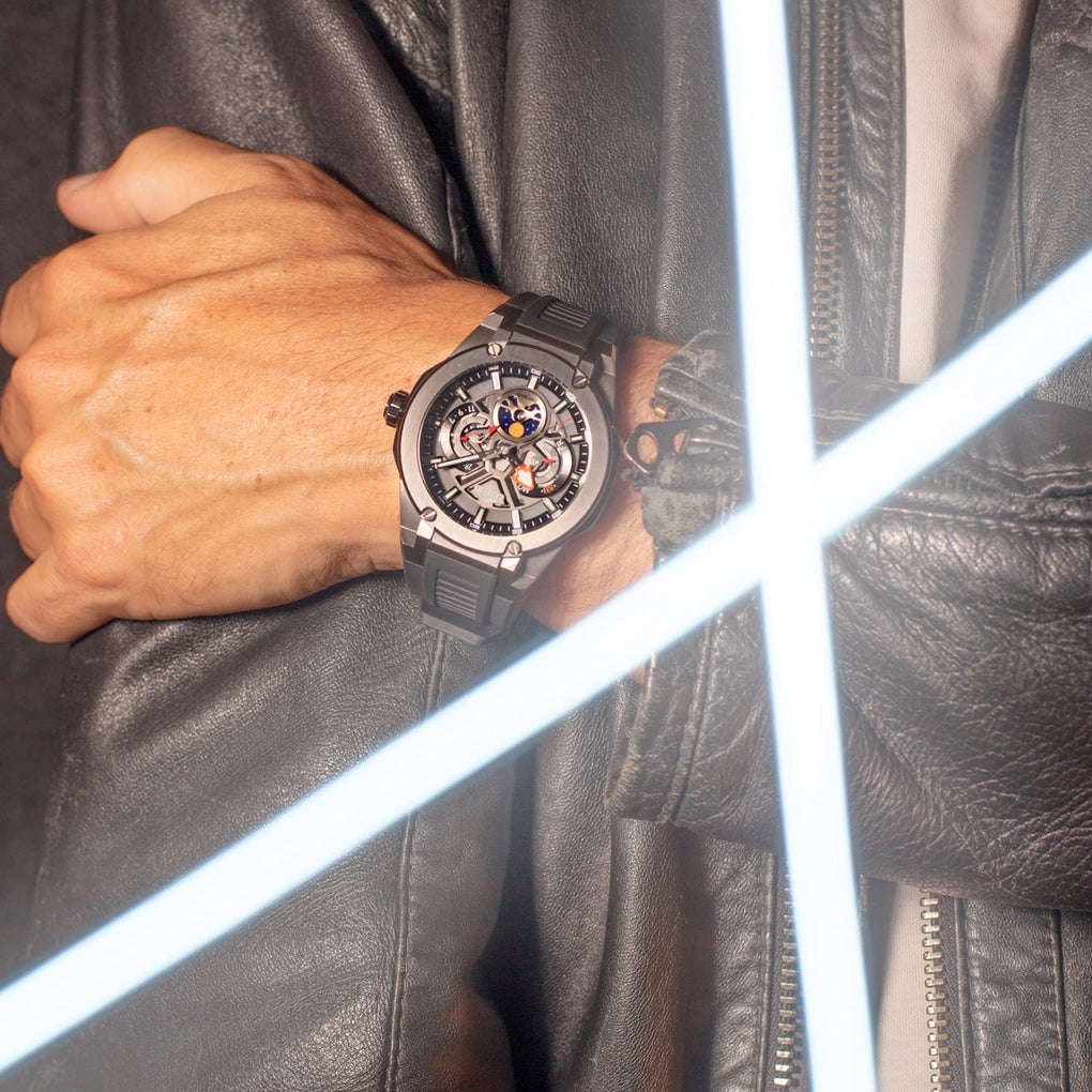 Lotus Vortex Black Dial Moonphase Mens Watch | 18946/6