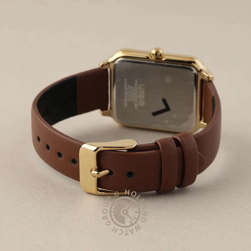 Lorus RG Rect Champ Dial Calender Black Hands Rom Num Brown Leather Strap | RH742BX9