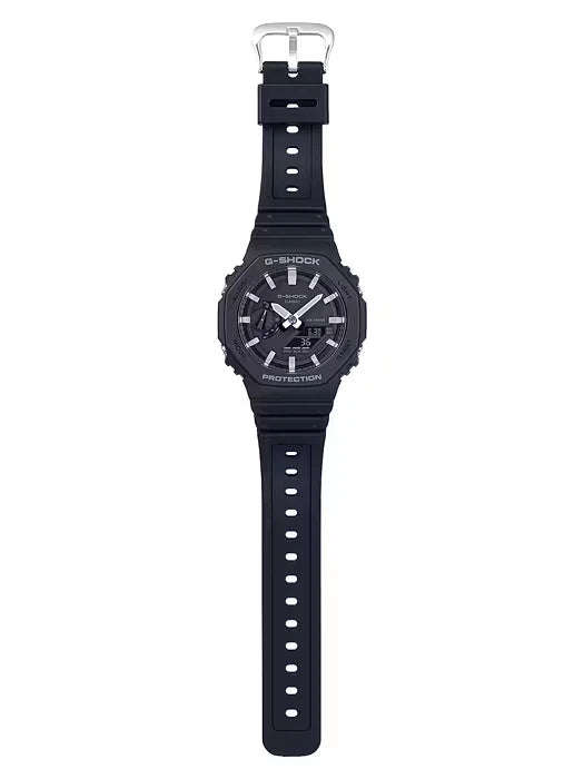 Casio G-Shock Carbon Core Black Dial and Black Rubber Strap 45mm Men's Watch | GA-2100-1ADR