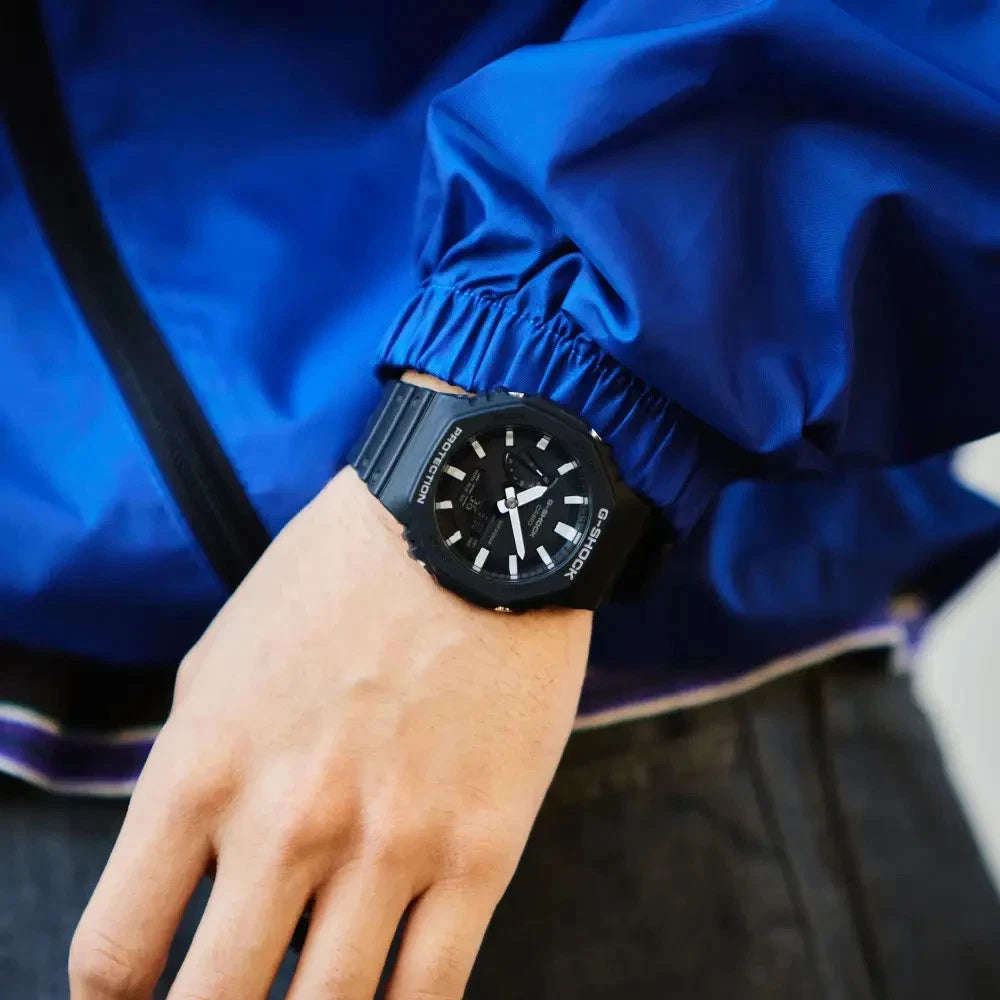 Casio G-Shock Carbon Core Black Dial and Black Rubber Strap 45mm Men's Watch | GA-2100-1ADR