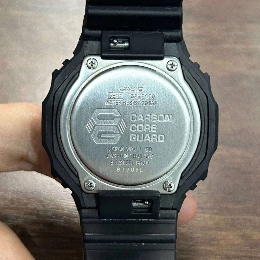 Casio G-Shock Carbon Core Black Dial and Black Rubber Strap 45mm Men's Watch | GA-2100-1ADR