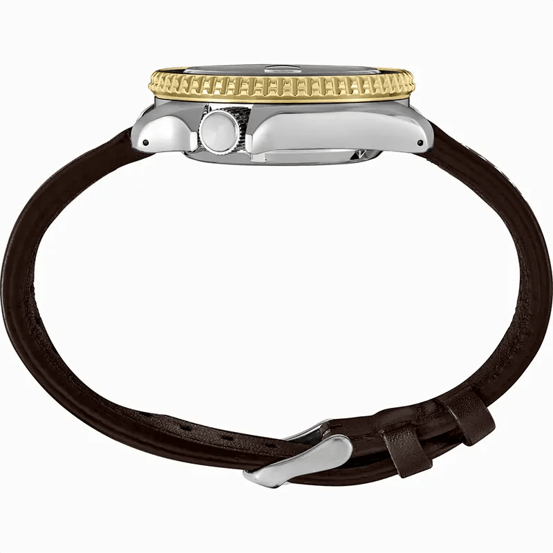Seiko Automatic Black Dial Brown leather Strap GMT Men's Watch | SSK036K1