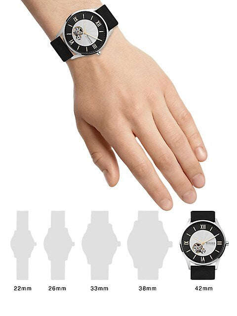 Skagen Holst Automatic Black Leather Watch - SKW6710
