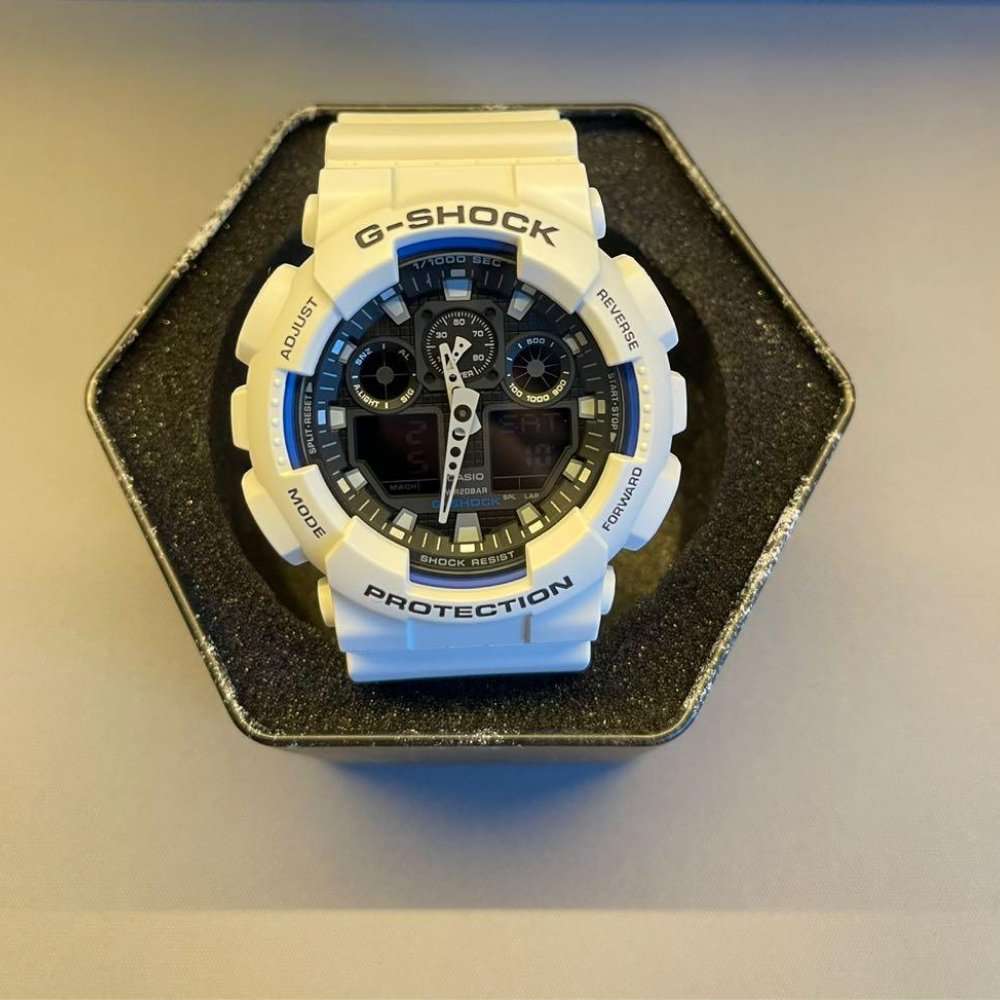 Casio G-Shock Quartz White Resin Men's Watch | GA-100B-7ADR DIGITAL