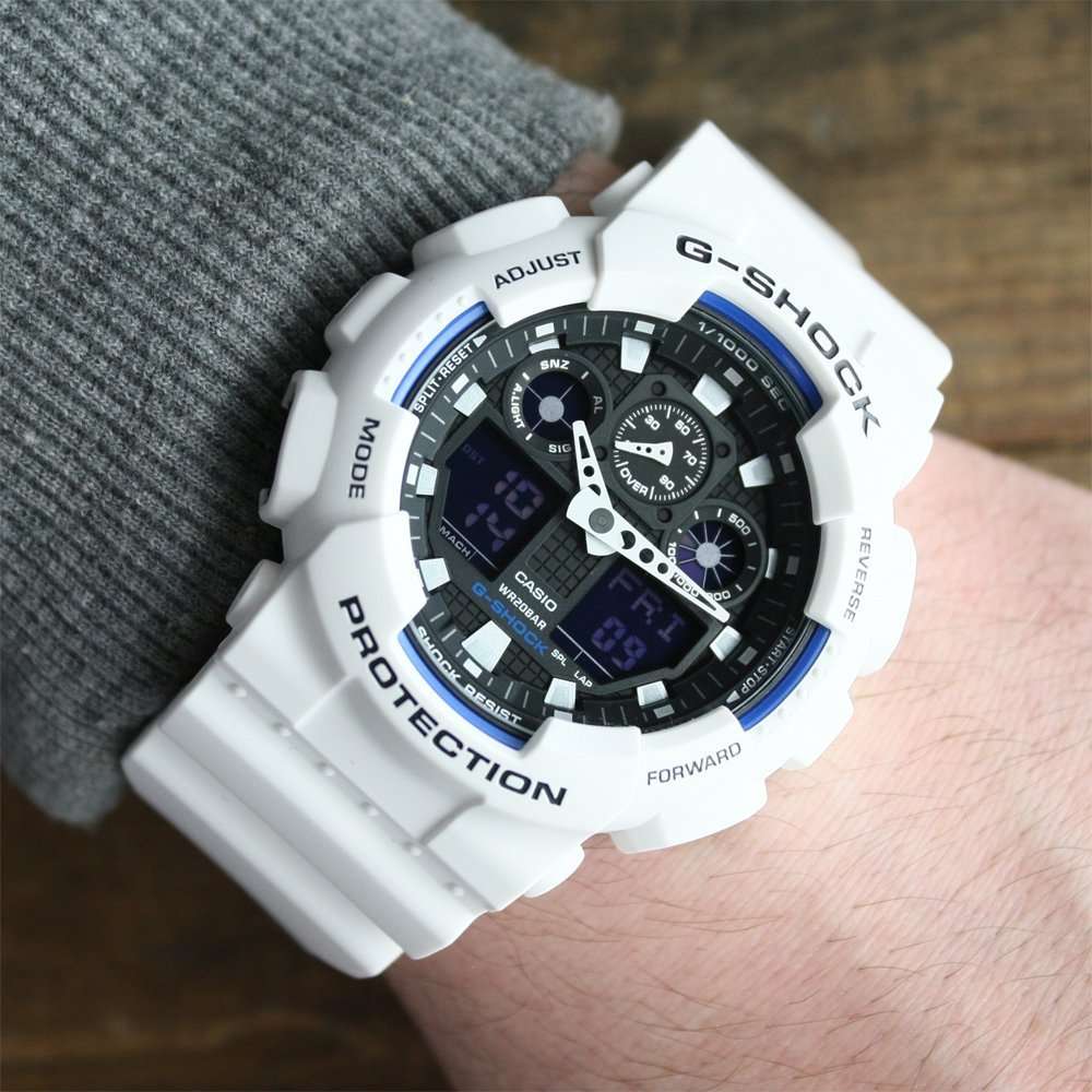 Casio G-Shock Quartz White Resin Men's Watch | GA-100B-7ADR DIGITAL