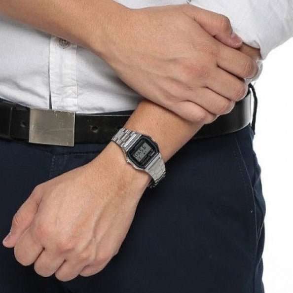 Casio Retro Digital Silver Stainless Steel Men's Watch | A159W-N1DF