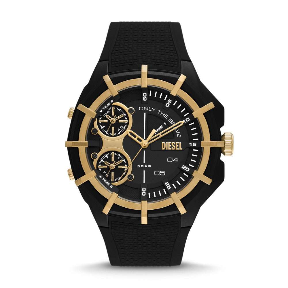 Diesel Framed Three-Hand Black Silicone Men's Watch | DZ1987