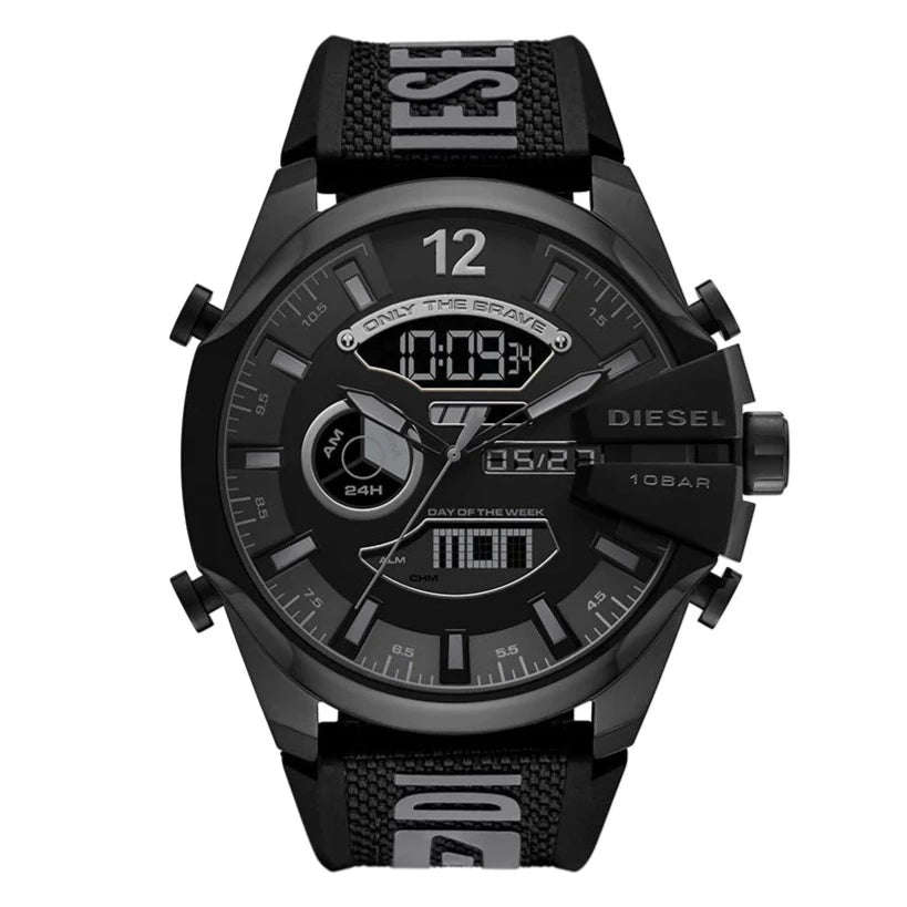 Diesel Mega Chief Ana-Digi Black Silicone Men's Watch | DZ4593