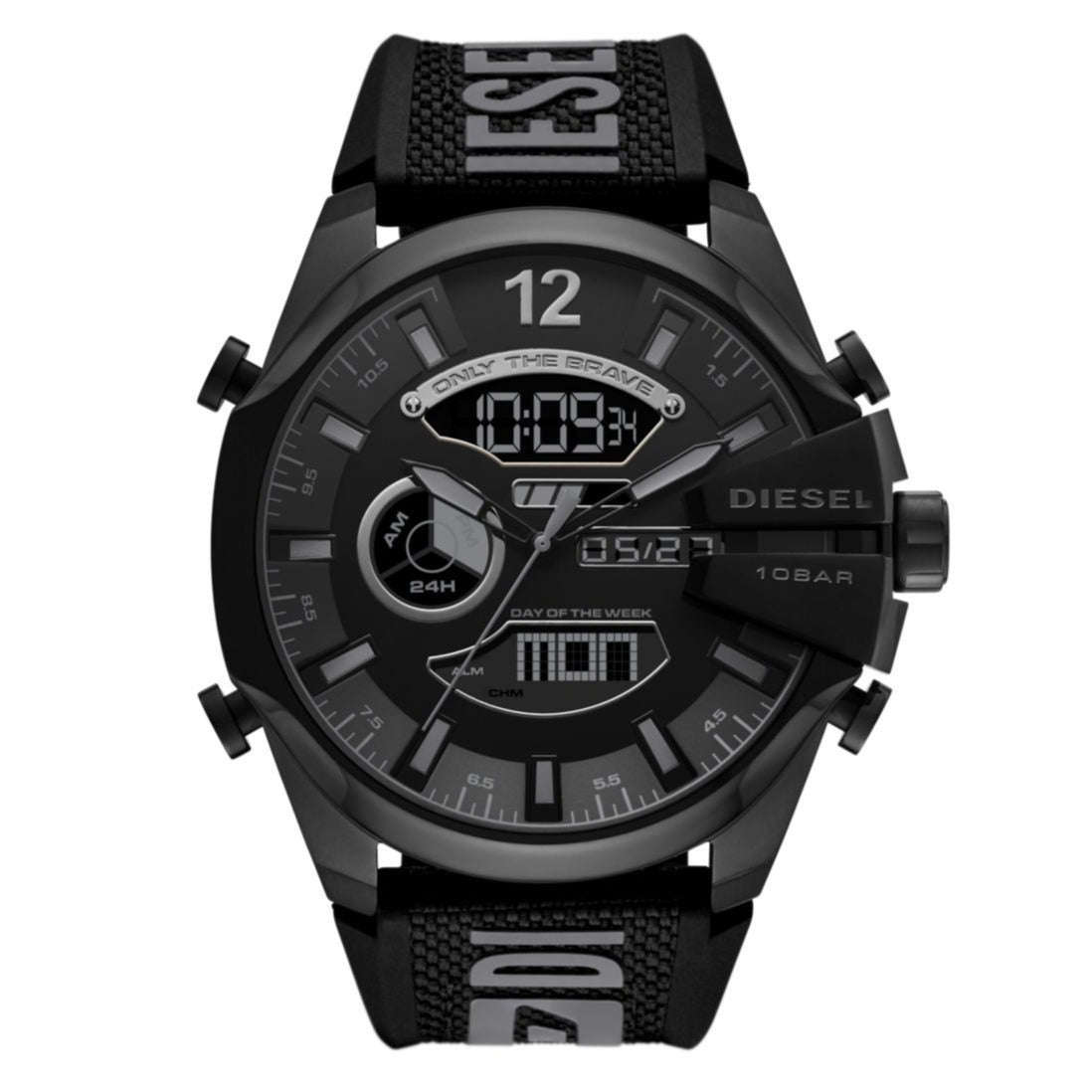 Diesel Mega Chief Ana-Digi Black Silicone Men's Watch | DZ4593