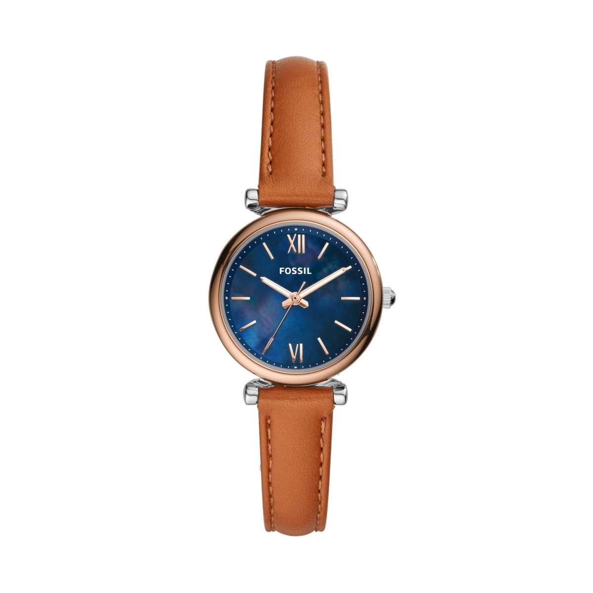 Fossil Carlie Mini Three-Hand Tan Leather Watch | ES4701