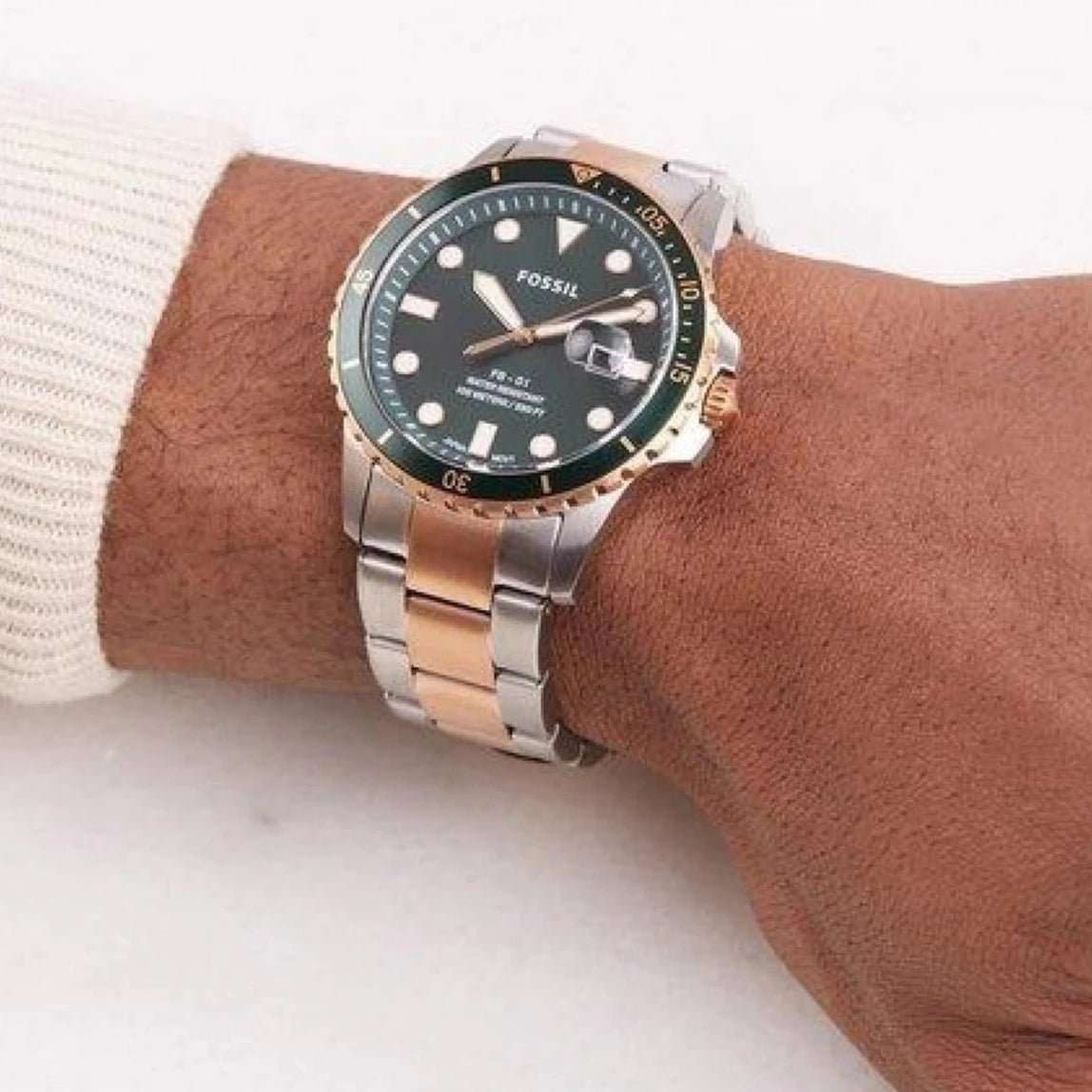 Fossil FB-01 Three-Hand Date Two-Tone Stainless Steel Men's Watch | FS5743