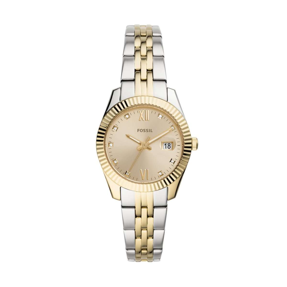Fossil Scarlette Mini Three-Hand Date Two-Tone Women's Watch | ES4949