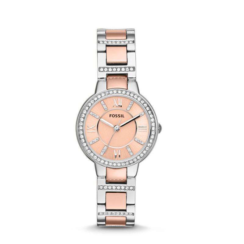 Fossil Virginia Two Tone Silver/Rose Gold Watch  | ES3405