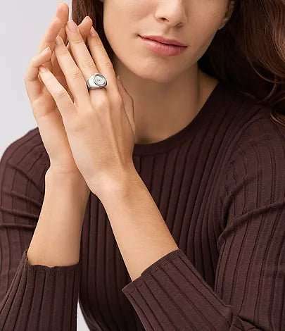 Fossil Watch Ring Two-Hand Stainless Steel Woman's Watch| ES5321