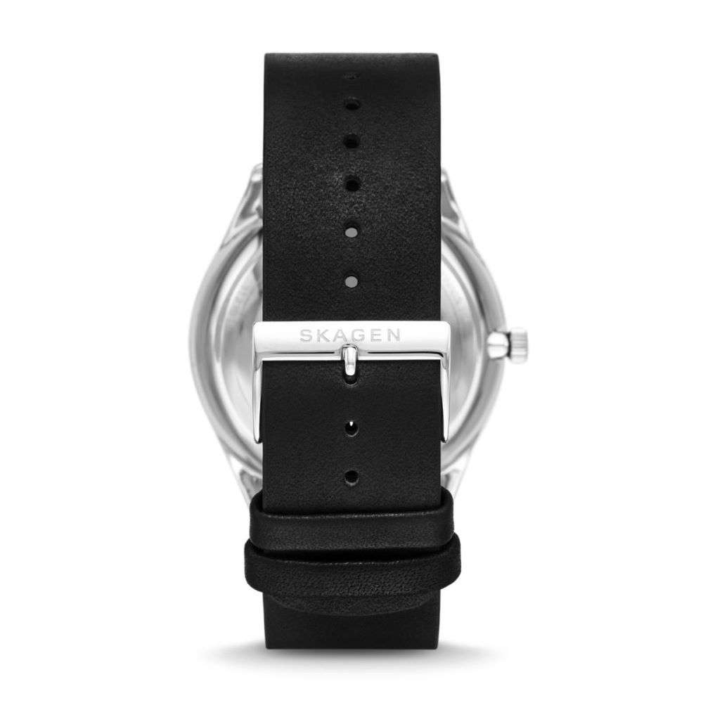 Skagen Holst Automatic Black Leather Watch - SKW6710