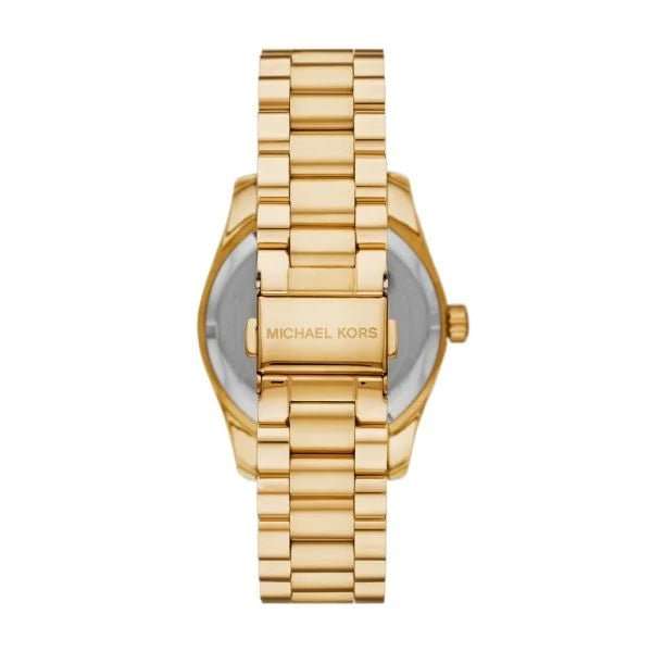 Michael Kors Lexington Three-Hand Gold Stainless Steel Women's Watch and Jewellery Gift | MK1079SET