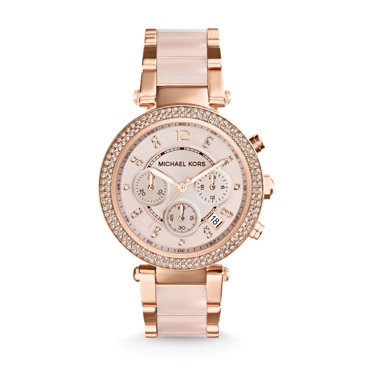 Michael Kors Parker Rose Gold Round Mixed Women's Watch - MK5896