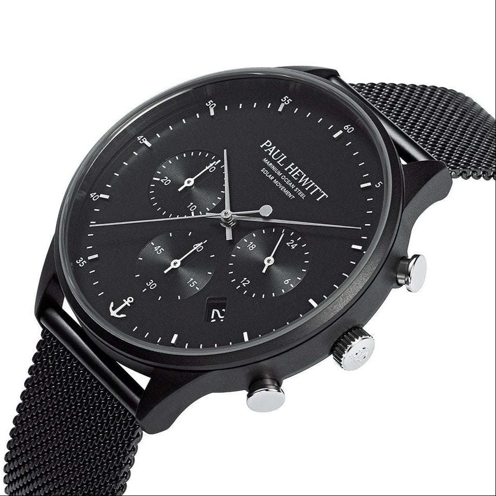 Paul Hewitt Chronograph Black Mesh Men's Watch | PH-W-0299