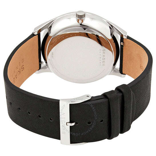 Skagen Holst Automatic Black Leather Watch - SKW6710