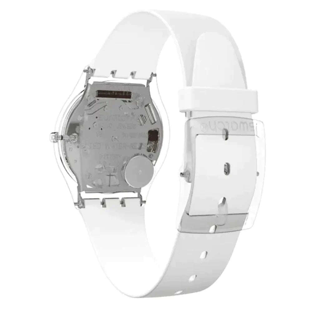 Swatch White Classiness White Dial and White Rubber Strap 36mm Women's Watch | SS08K102-S14