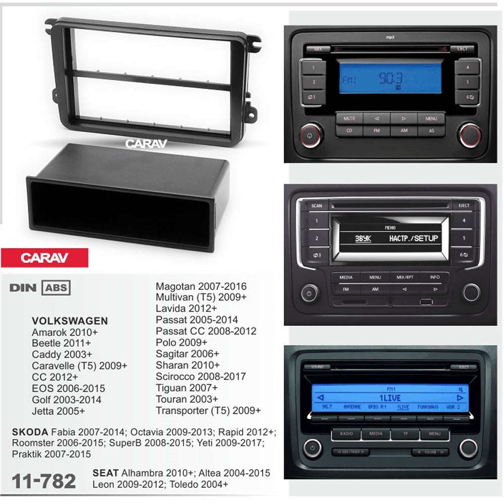 VW 11-782 2003+ Single Din Trimplate with Pocket