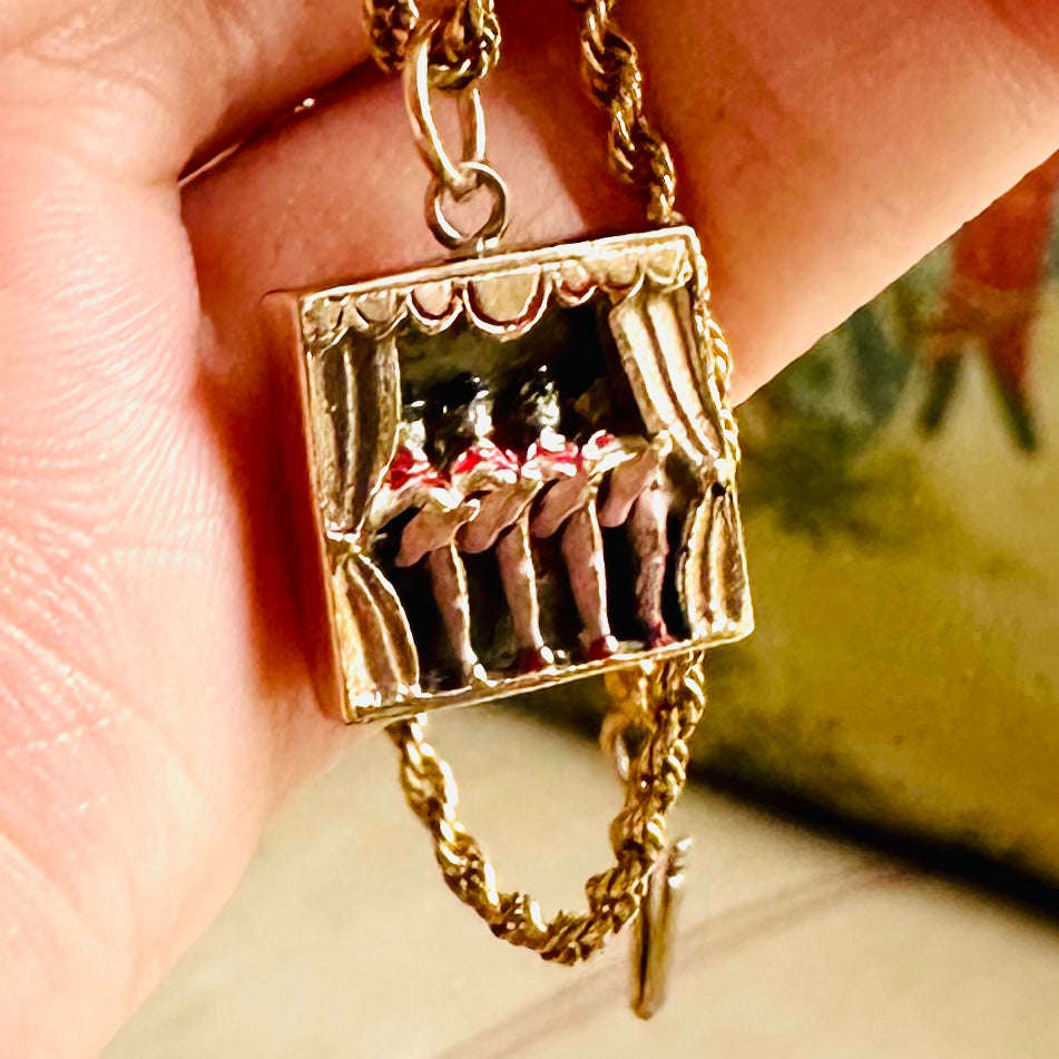 9ct Gold French Can-Can Dancing Pendant