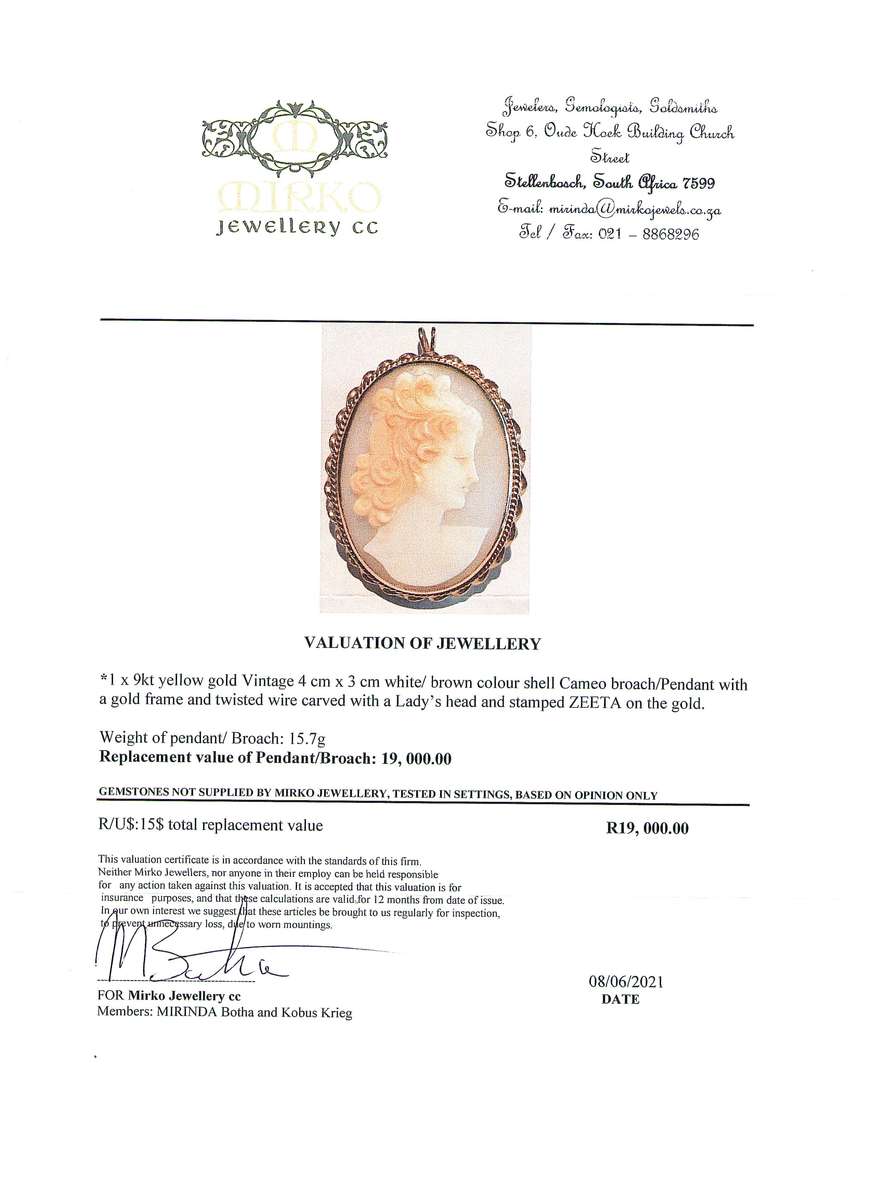 Large Vintage Cameo Pendant-Brooch