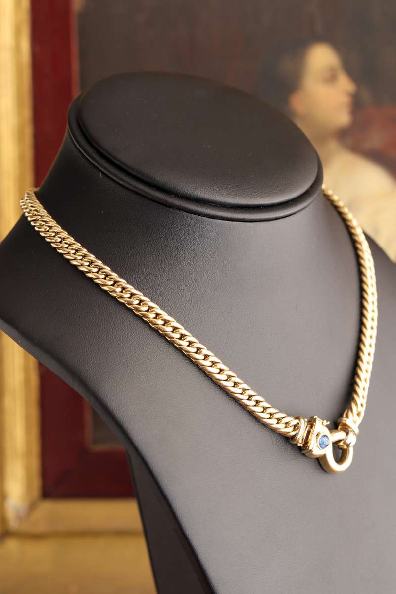9ct Gold Italian Chain with Sapphire