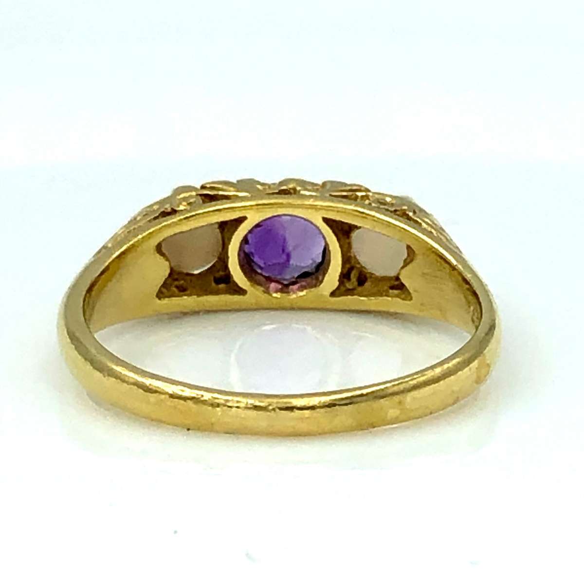 1977 Vintage Opal, Amethyst and Diamond 18ct Gold Ring