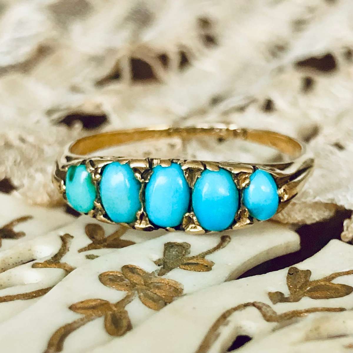 Antique Victorian Turquoise Ring, 1899