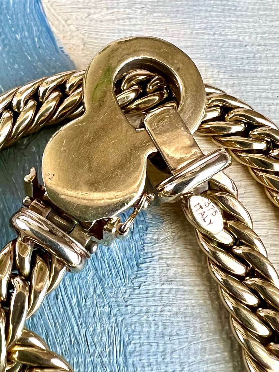 9ct Gold Italian Chain with Sapphire