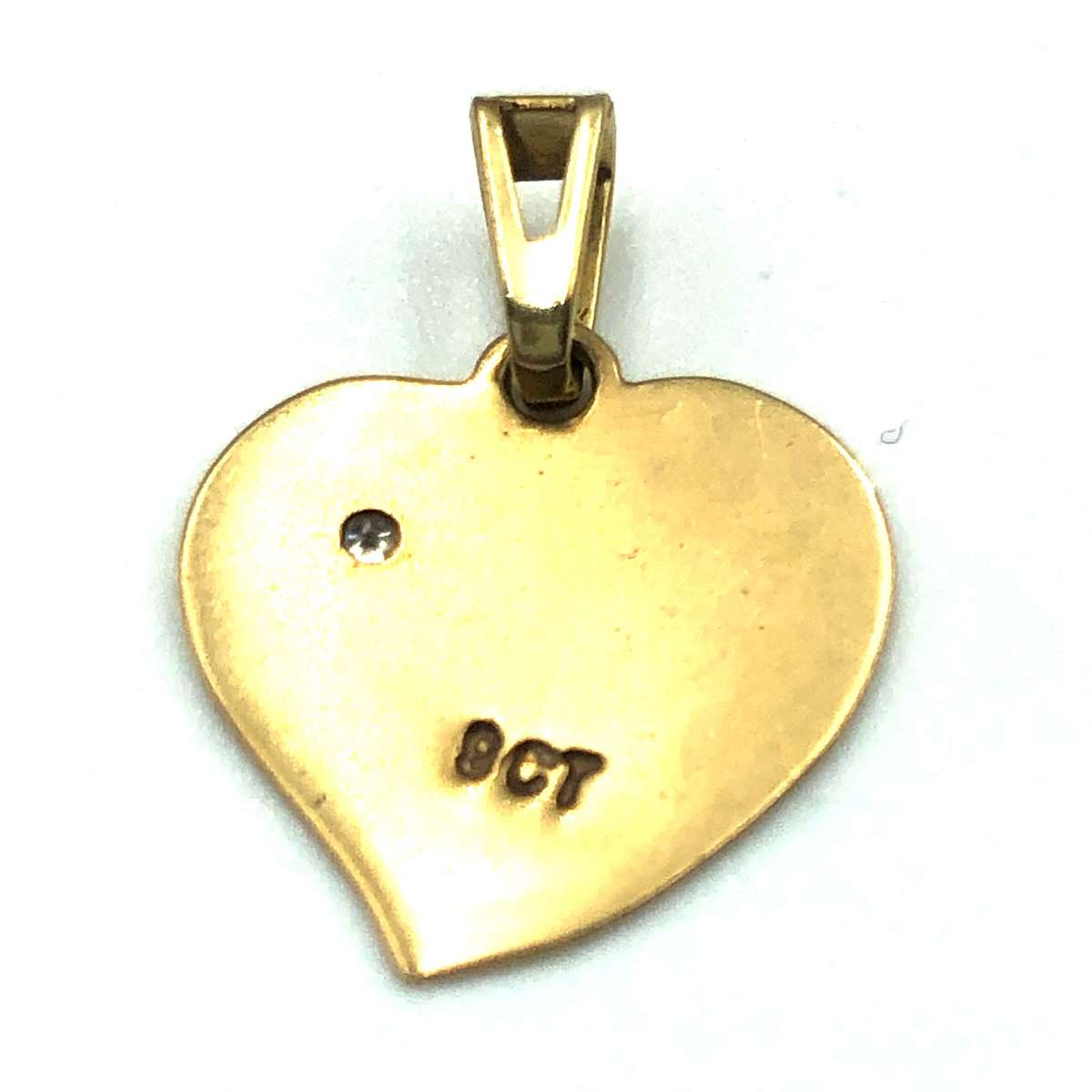 Vintage Gold Heart Pendant with Diamond