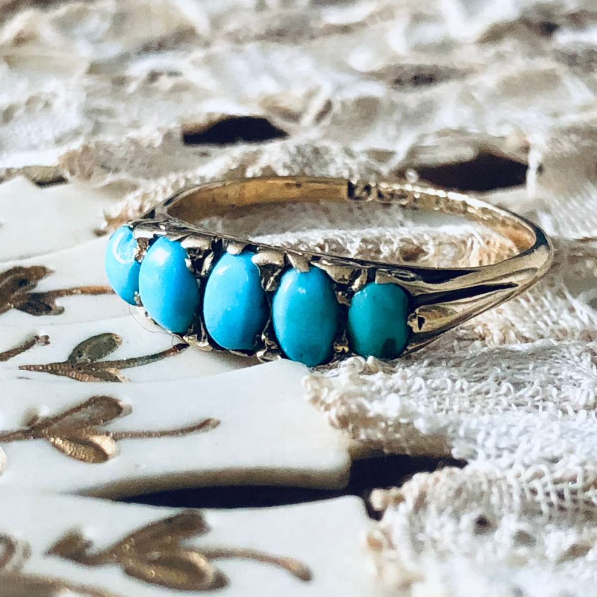 Antique Victorian Turquoise Ring, 1899