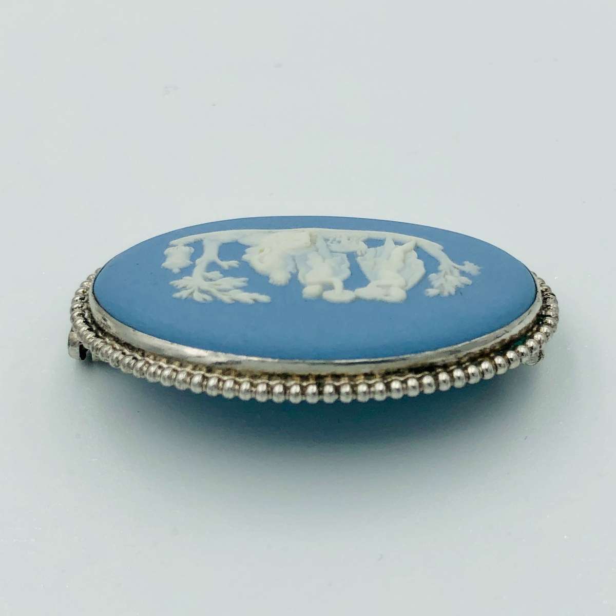Antique Silver Wedgwood Brooch, c1900