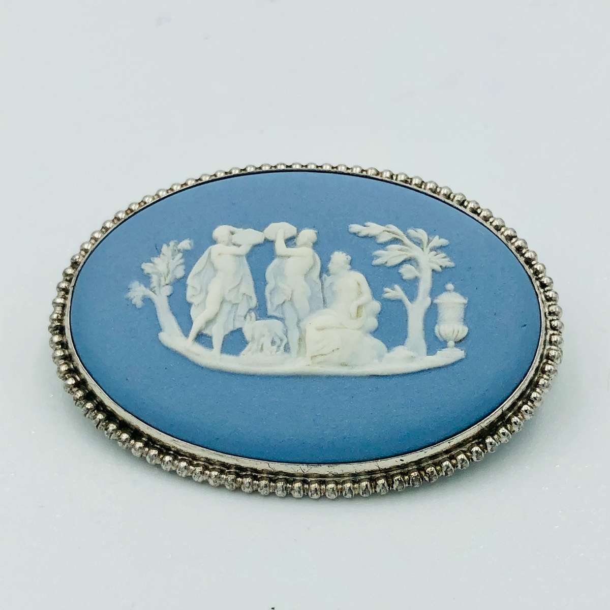 Antique Silver Wedgwood Brooch, c1900