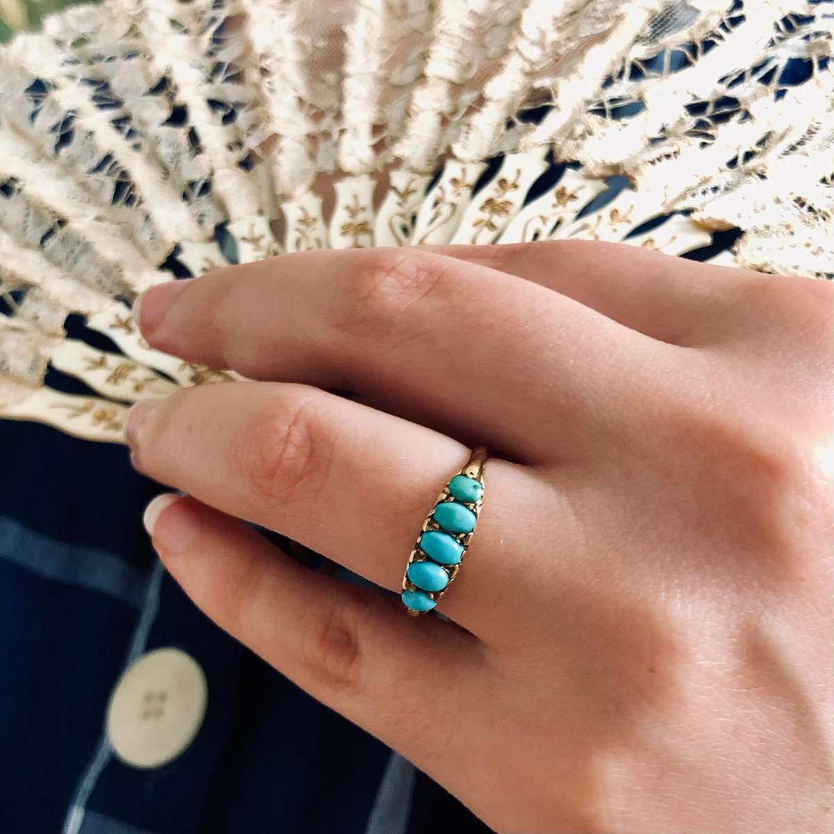 Antique Victorian Turquoise Ring, 1899