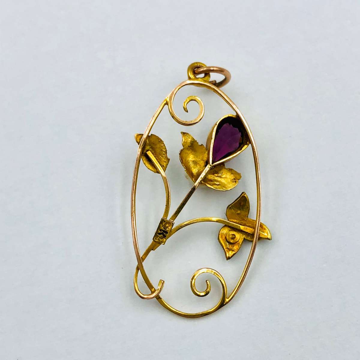 Antique Edwardian Amethyst and Seedpearl Pendant