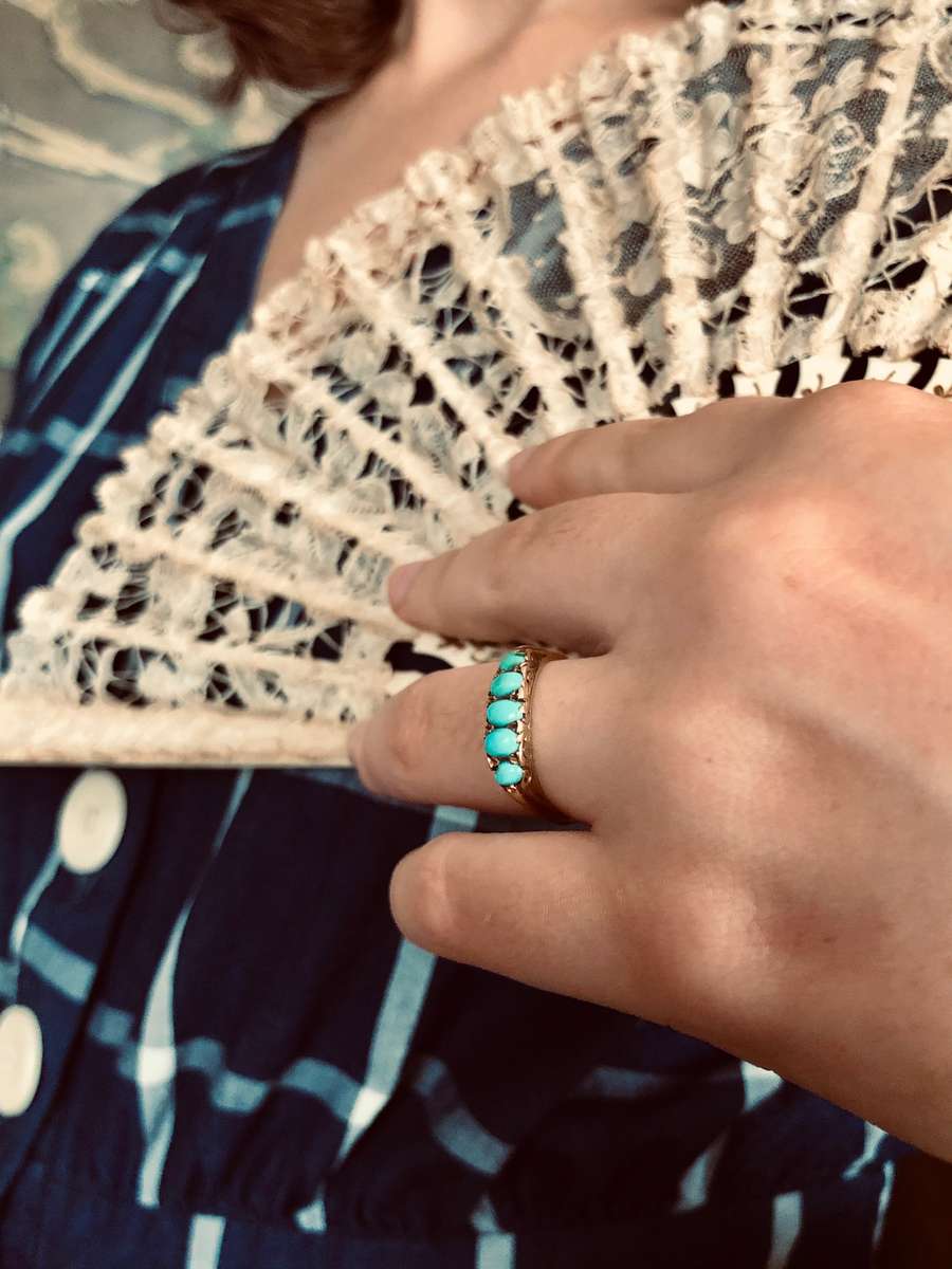 Antique Victorian Turquoise Ring, 1899