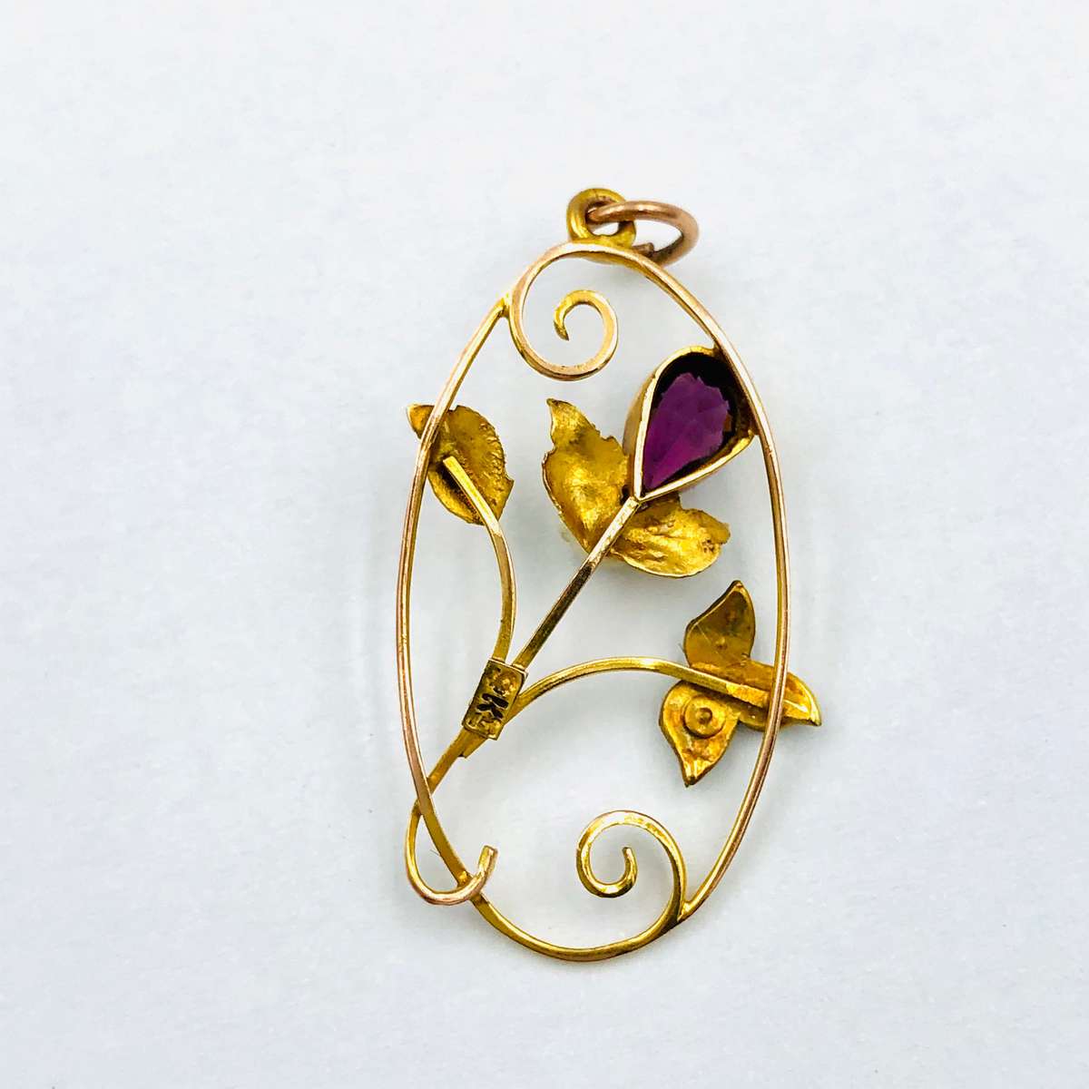 Antique Edwardian Amethyst and Seedpearl Pendant