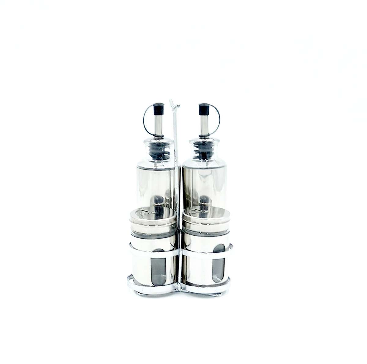 Cruet set glass - Silver