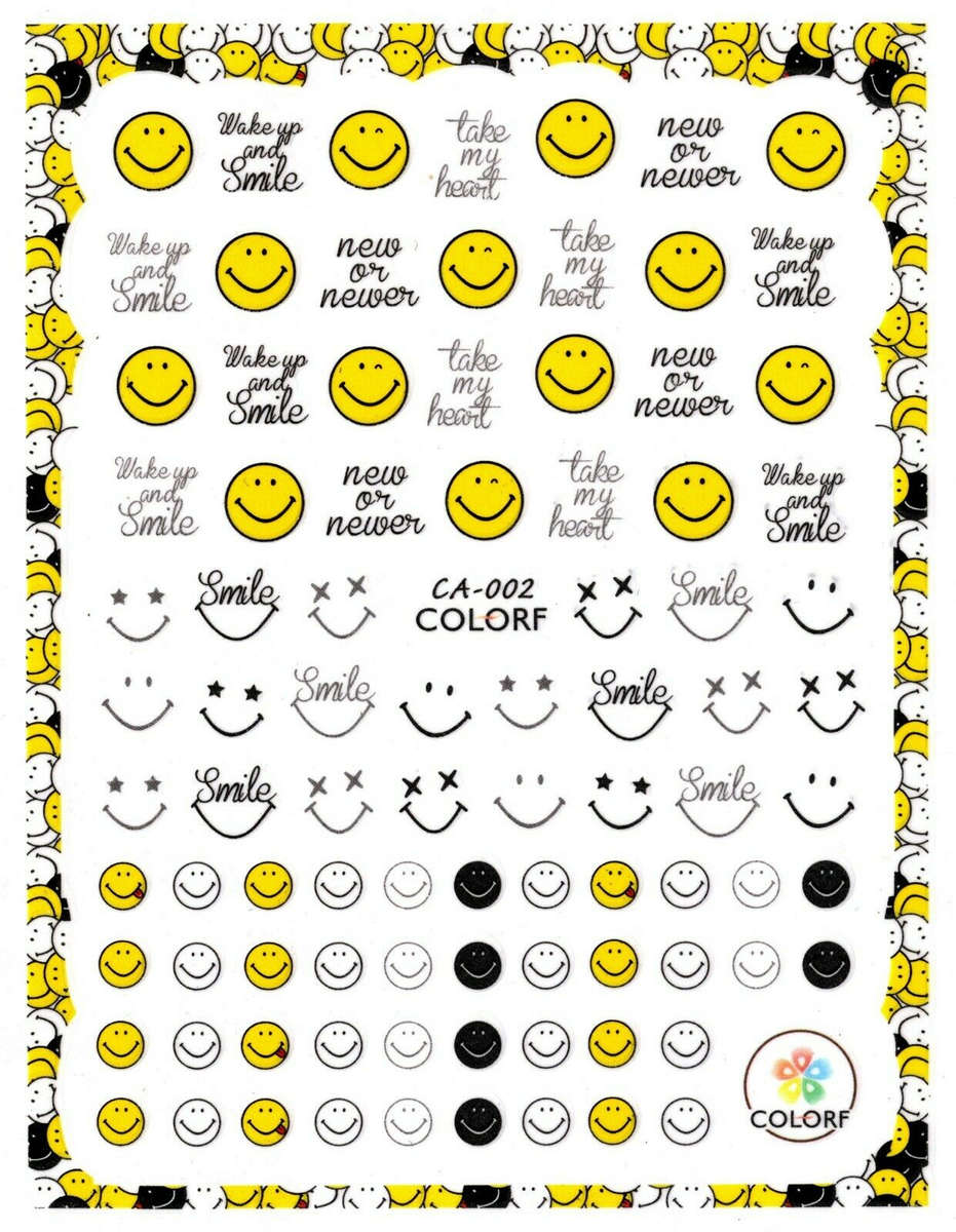 Smiley Face Emoji Nail Sticker