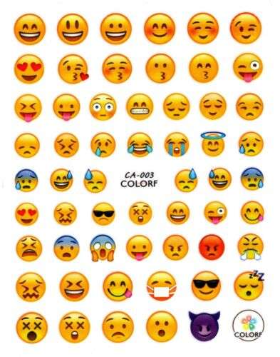 Smiley Face Emoji Nail Sticker
