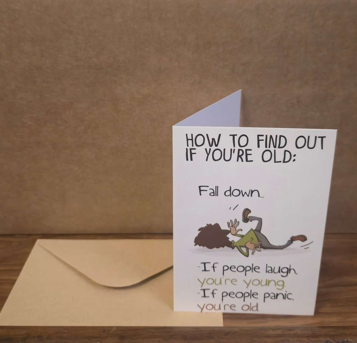 Birthday Card Funny Fall Down