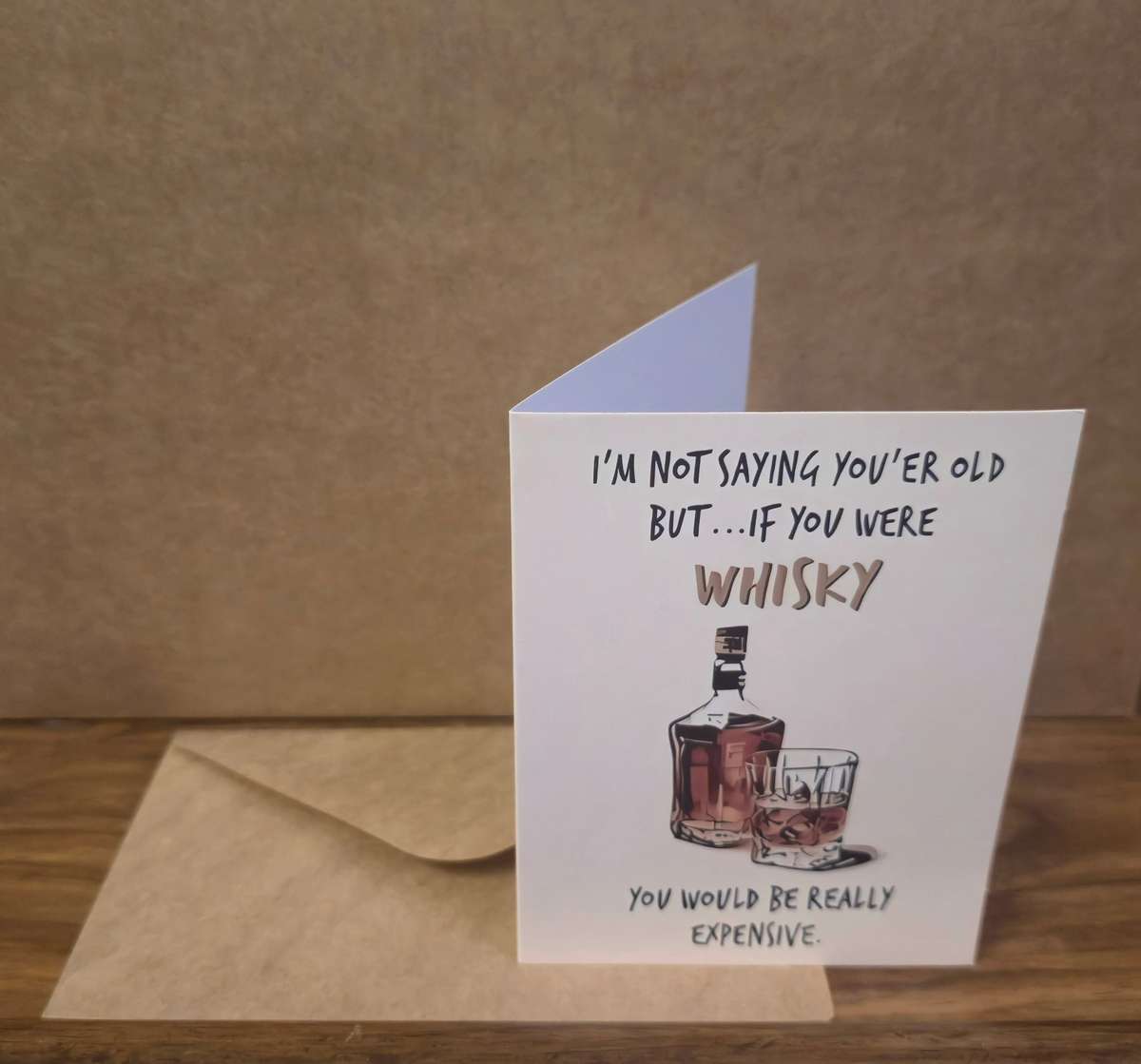 Birthday Card Funny Whisky Square Bottle