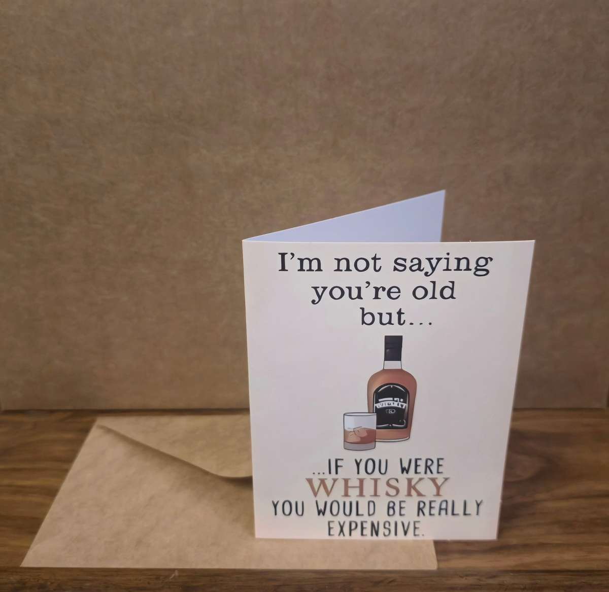 Birthday Card Funny Whisky Rounded Bottle