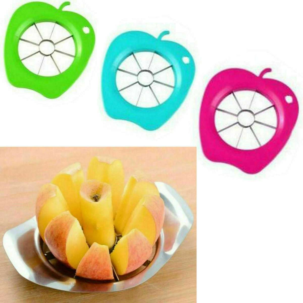 Apple Shape Corer & Cutter Fruit Slicer - Red